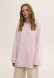 White sand color three-thread elongated sweatshirt